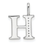 Diamond Initial Pendant - H / 14k White Gold