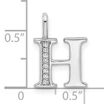 Diamond Initial Pendant - H / 14k White Gold