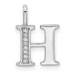 Diamond Initial Pendant - H / 14k White Gold