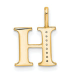 Diamond Initial Pendant - H / 14k Yellow Gold