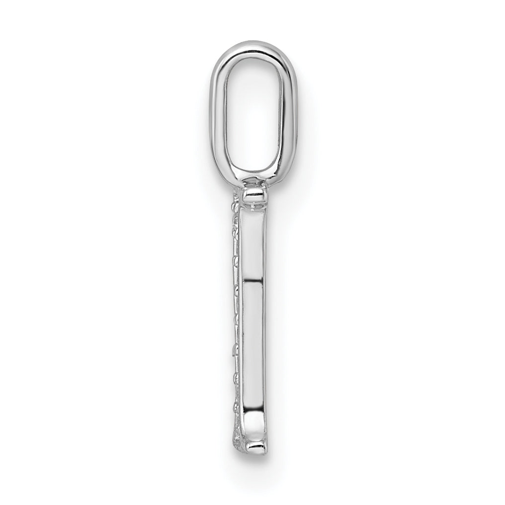Diamond Initial Pendant - I / 14k White Gold