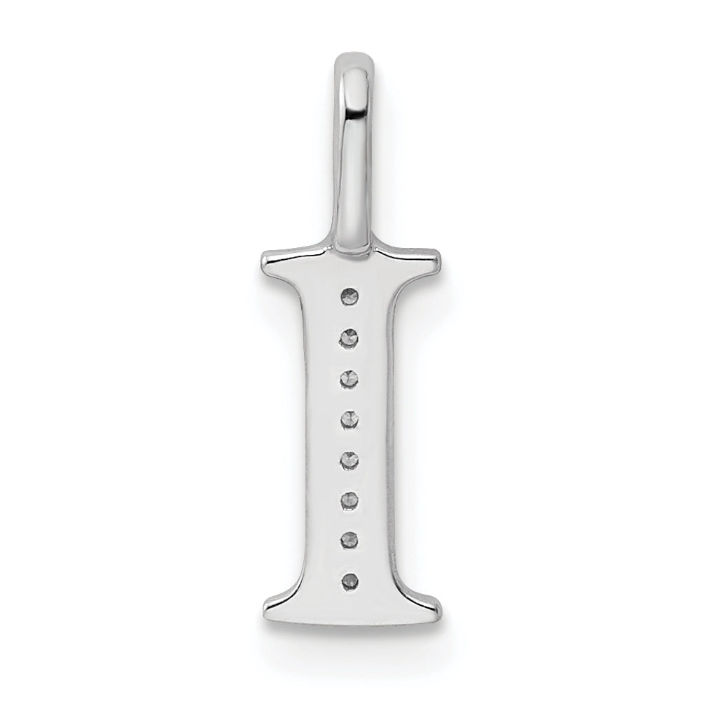 Diamond Initial Pendant - I / 14k White Gold