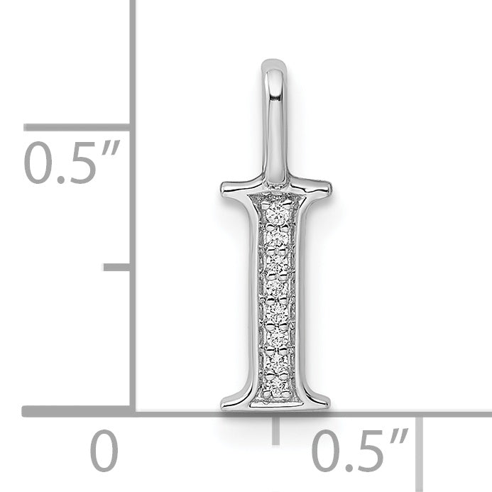 Diamond Initial Pendant - I / 14k White Gold
