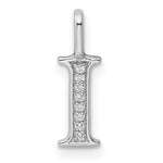 Diamond Initial Pendant - I / 14k White Gold