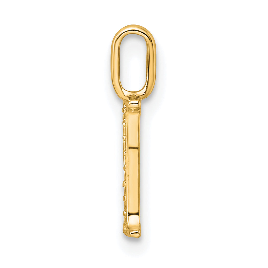 Diamond Initial Pendant - I / 14k Yellow Gold