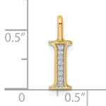 Diamond Initial Pendant - I / 14k Yellow Gold