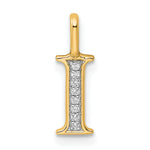 Diamond Initial Pendant - I / 14k Yellow Gold
