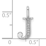 Diamond Initial Pendant - J / 14k White Gold