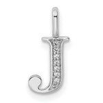 Diamond Initial Pendant - J / 14k White Gold