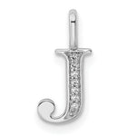 Diamond Initial Pendant - J / 14k White Gold