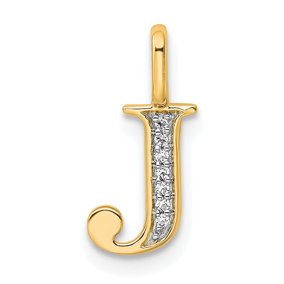 Diamond Initial Pendant - J / 14k Yellow Gold