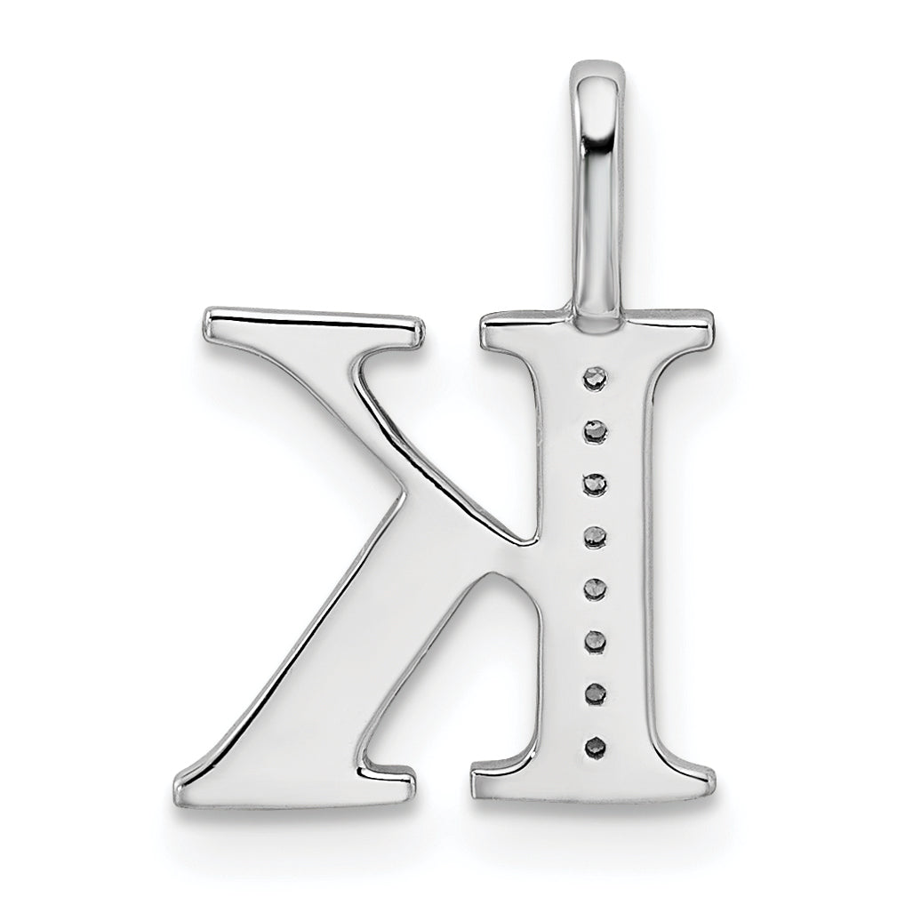 Diamond Initial Pendant - K / 14k White Gold