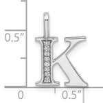 Diamond Initial Pendant - K / 14k White Gold