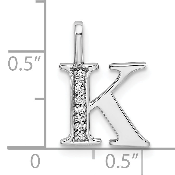 Diamond Initial Pendant - K / 14k White Gold