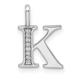 Diamond Initial Pendant - K / 14k White Gold
