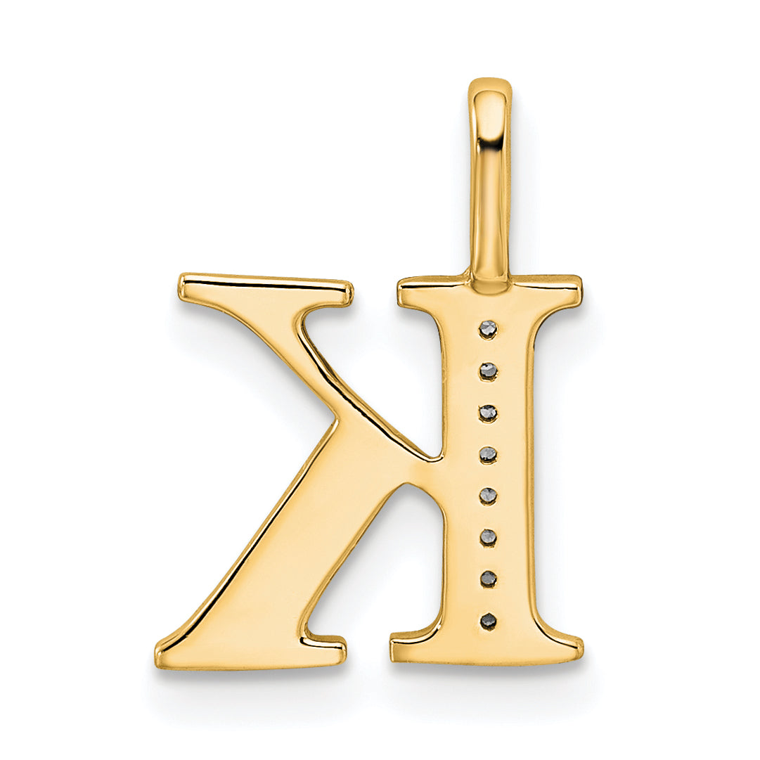 Diamond Initial Pendant - K / 14k Yellow Gold