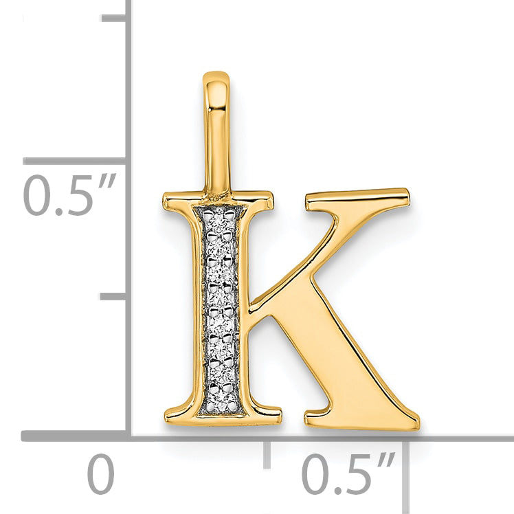Diamond Initial Pendant - K / 14k Yellow Gold