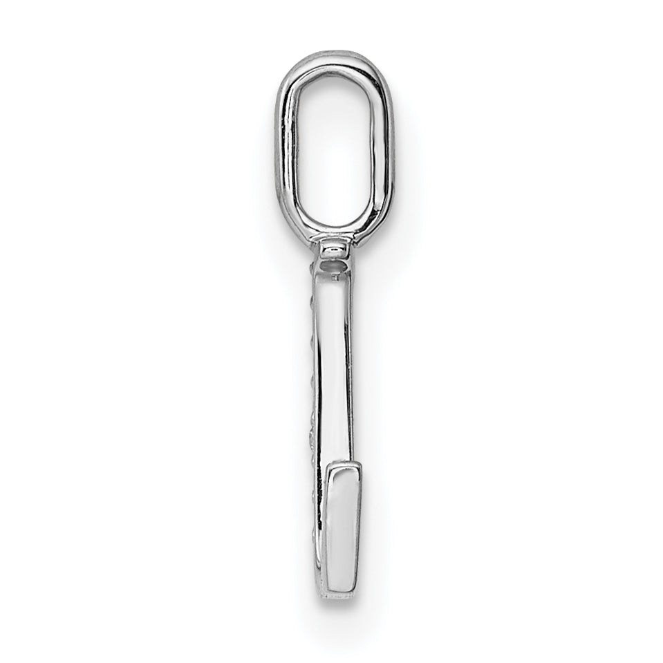 Diamond Initial Pendant - L / 14k White Gold