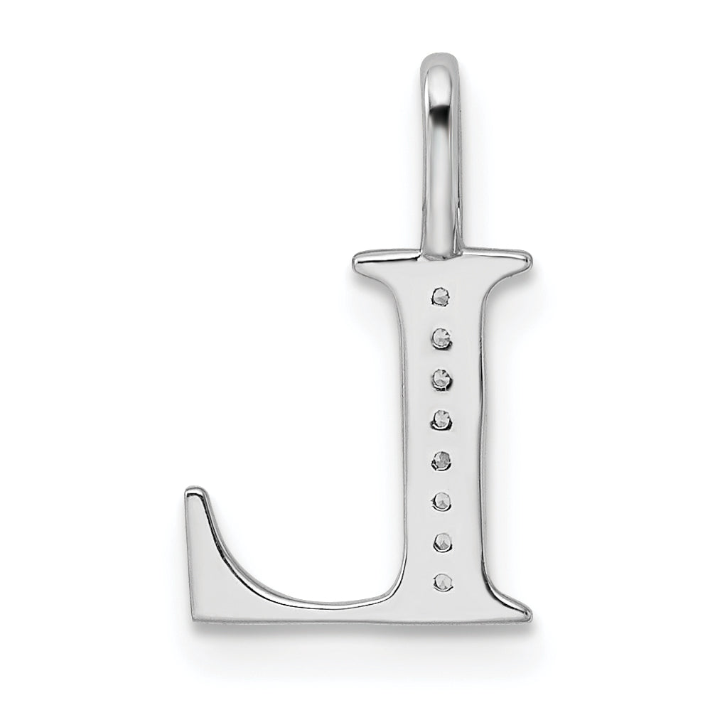 Diamond Initial Pendant - L / 14k White Gold
