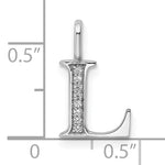 Diamond Initial Pendant - L / 14k White Gold