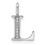 Diamond Initial Pendant - L / 14k White Gold