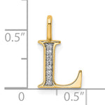 Diamond Initial Pendant - L / 14k Yellow Gold