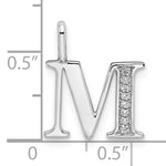 Diamond Initial Pendant - M / 14k White Gold