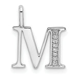 Diamond Initial Pendant - M / 14k White Gold