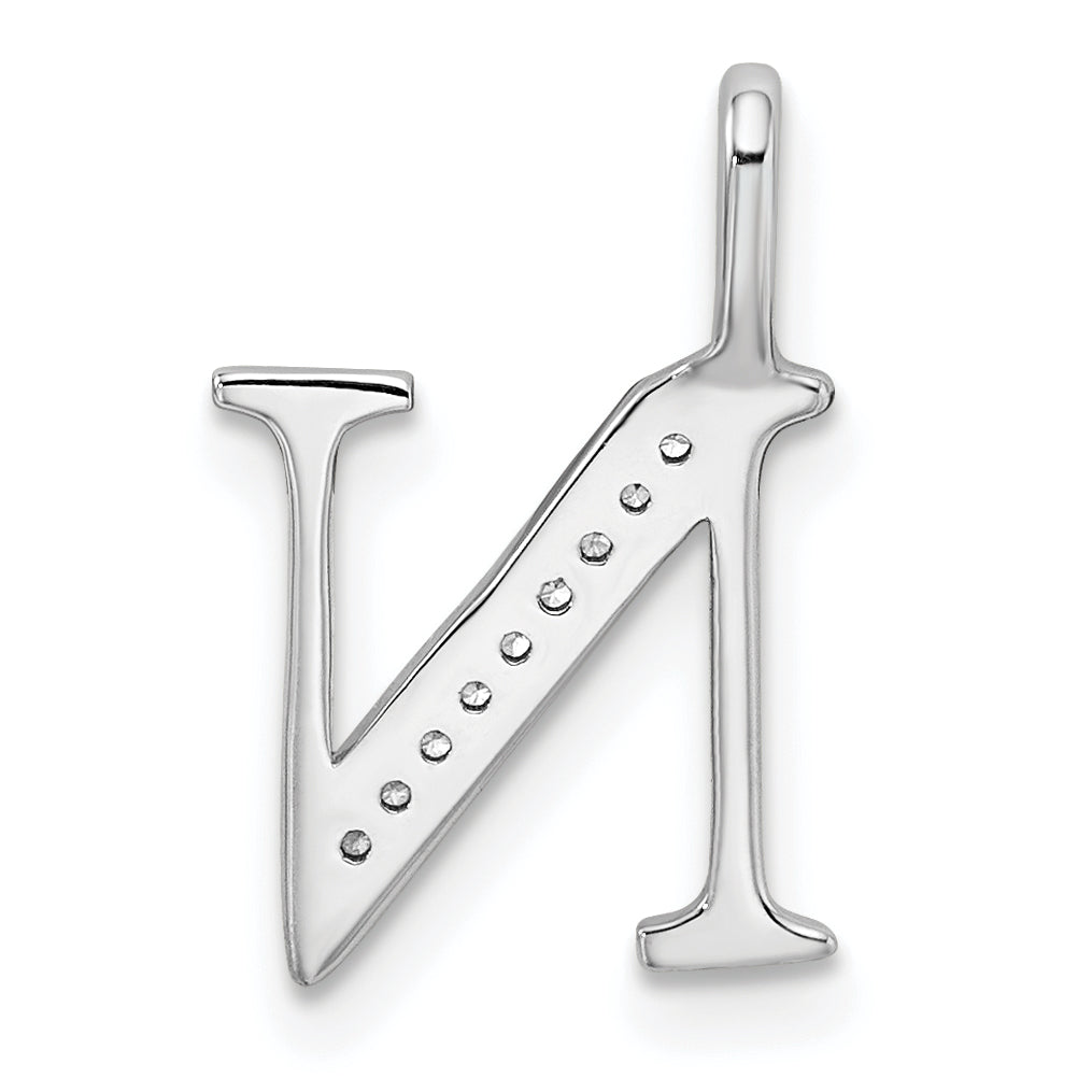 Diamond Initial Pendant - N / 14k White Gold