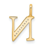Diamond Initial Pendant - N / 14k Yellow Gold