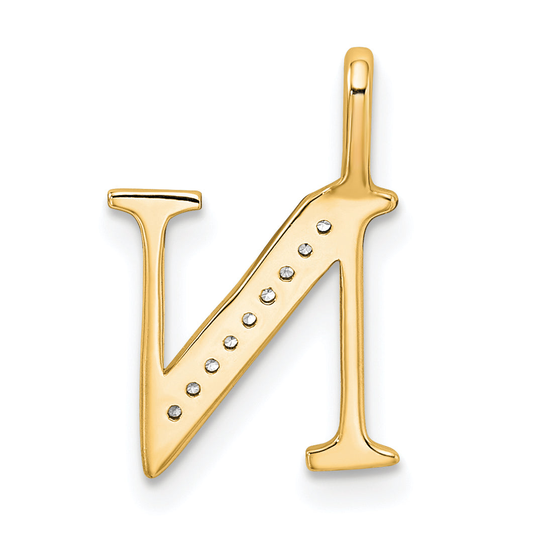 Diamond Initial Pendant - N / 14k Yellow Gold