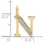 Diamond Initial Pendant - N / 14k Yellow Gold