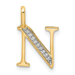 Diamond Initial Pendant - N / 14k Yellow Gold