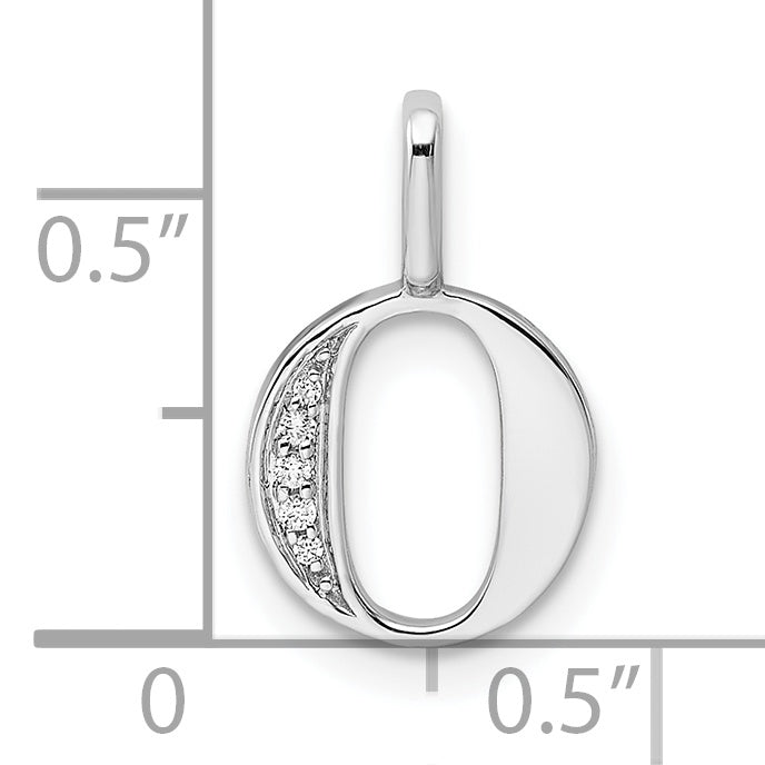 Diamond Initial Pendant - O / 14k White Gold