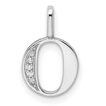 Diamond Initial Pendant - O / 14k White Gold