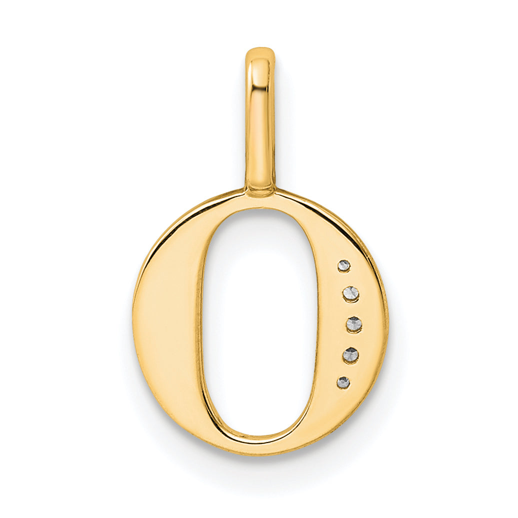 Diamond Initial Pendant - O / 14k Yellow Gold