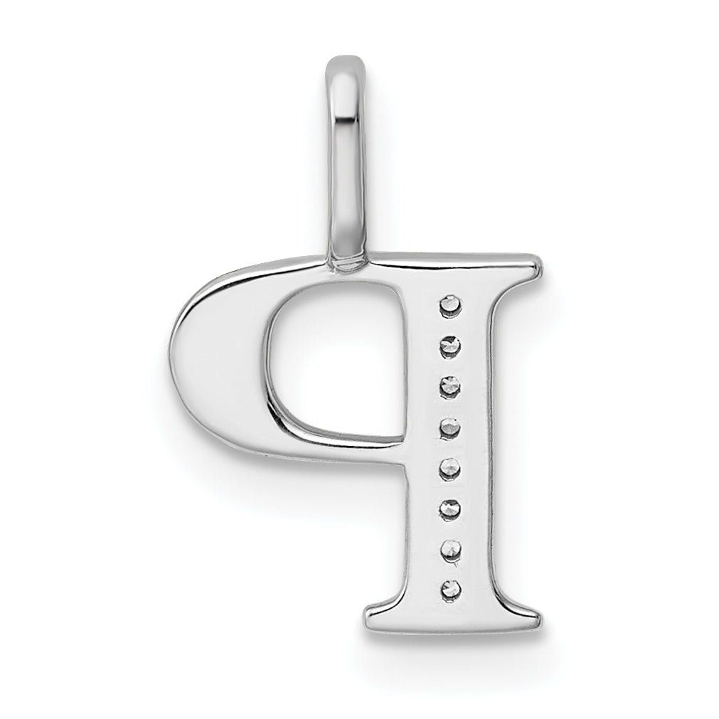 Diamond Initial Pendant - P / 14k White Gold
