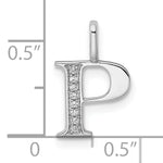 Diamond Initial Pendant - P / 14k White Gold