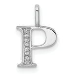Diamond Initial Pendant - P / 14k White Gold