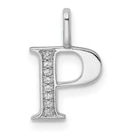 Diamond Initial Pendant - P / 14k White Gold