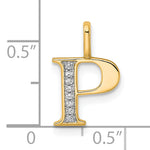 Diamond Initial Pendant - P / 14k Yellow Gold