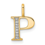 Diamond Initial Pendant - P / 14k Yellow Gold