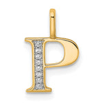 Diamond Initial Pendant - P / 14k Yellow Gold