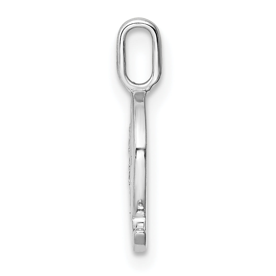 Diamond Initial Pendant - Q / 14k White Gold