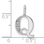 Diamond Initial Pendant - Q / 14k White Gold