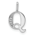 Diamond Initial Pendant - Q / 14k White Gold