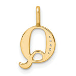 Diamond Initial Pendant - Q / 14k Yellow Gold