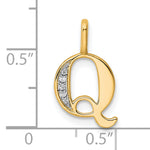 Diamond Initial Pendant - Q / 14k Yellow Gold