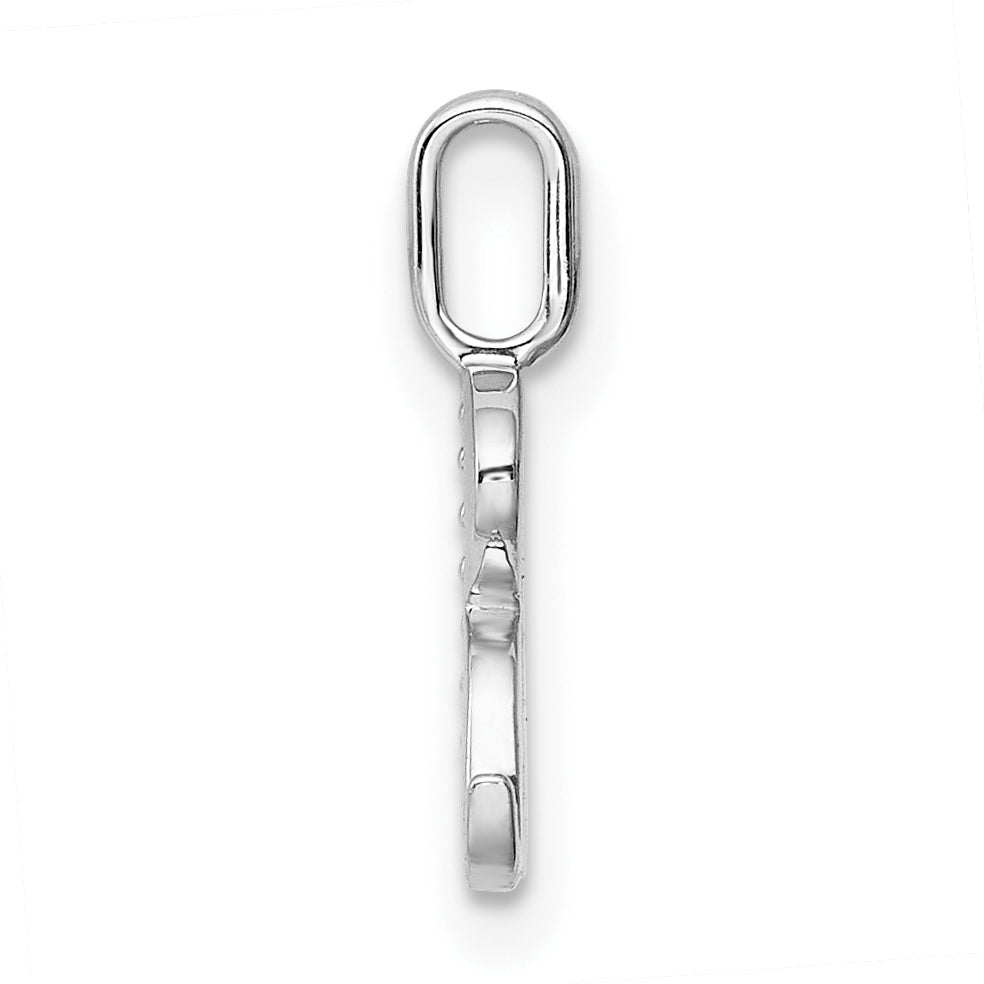 Diamond Initial Pendant - R / 14k White Gold