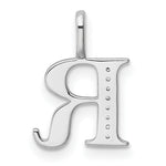 Diamond Initial Pendant - R / 14k White Gold